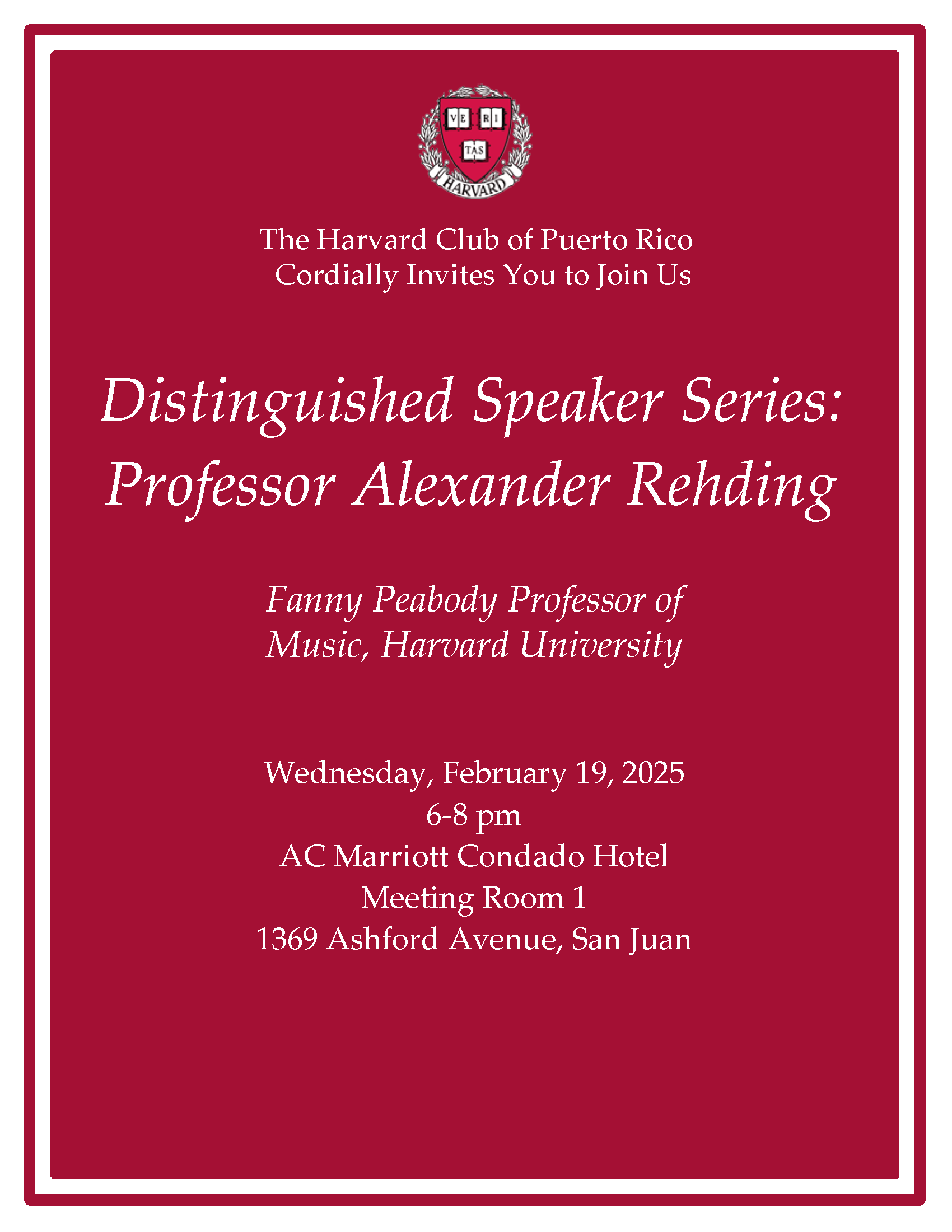 Distinguished Speaker Series: Professor Alexander Rehding Flyer